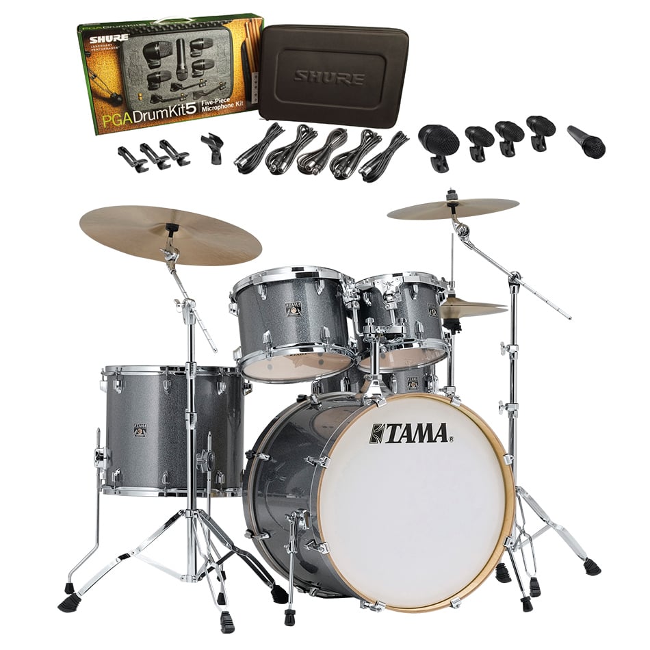 Superstar Classic Maple 5-Piece Shell Pack Galaxy Sparkle with Free Shure Drum Mic Pack
