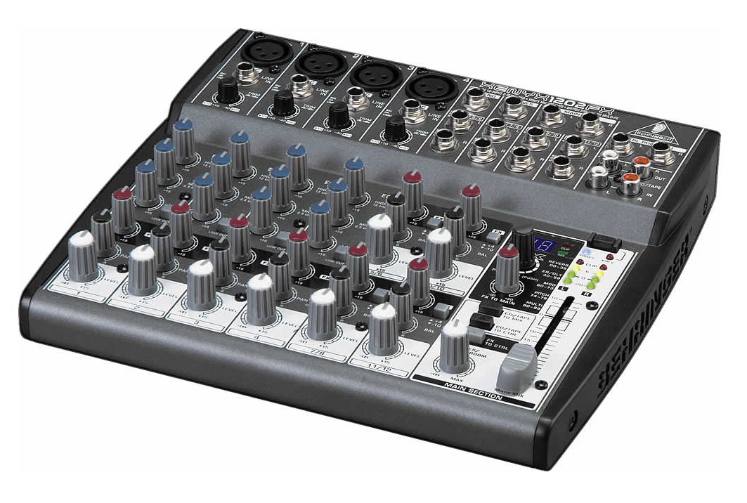 12-Input (4 mic, 4 stereo) 2-Buss Plus Digital Effects Send with Rotary Controls