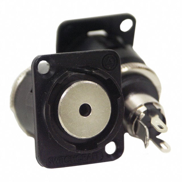 3.5mm 3-Conductor Panel Mount Connector with Mounting Screws, Black Finish