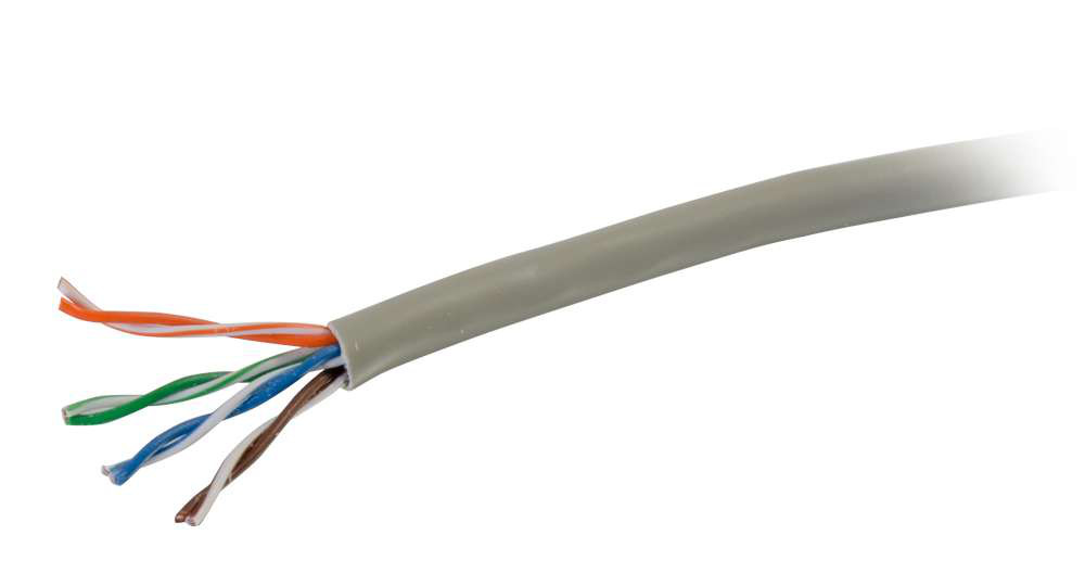 1000 ft Ethernet Network Cable with Solid Conductors, Grey