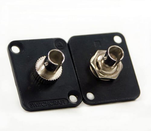 Single-Mode ST Fiber Optic Panel-Mount Connector with Mounting Screws