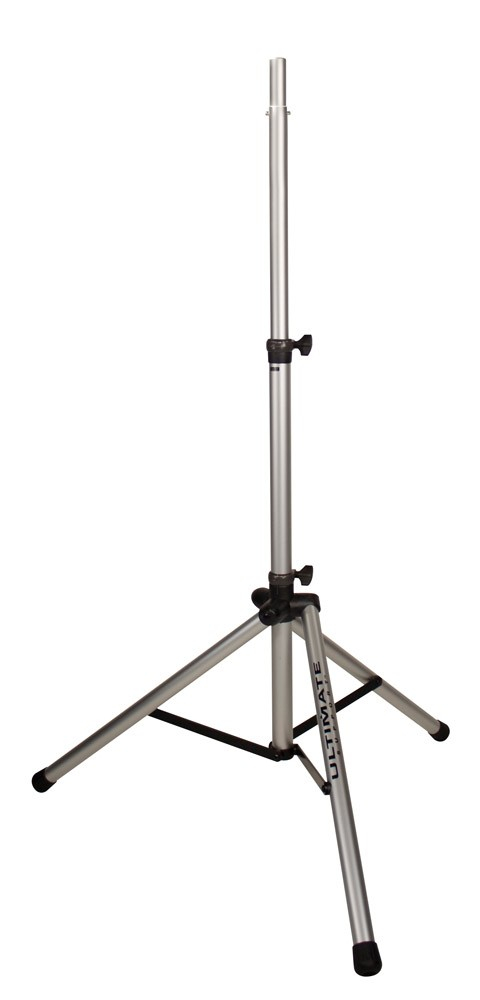 Aluminum Tripod Speaker Stand With Integrated Speaker Adapter, Silver
