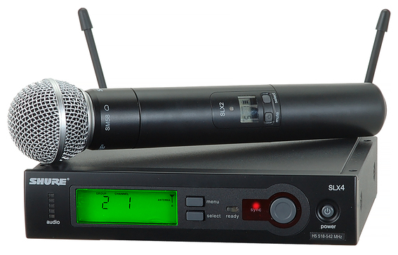 Wireless Microphone System with SLX2/SM58 Handheld Mic/Transmitter