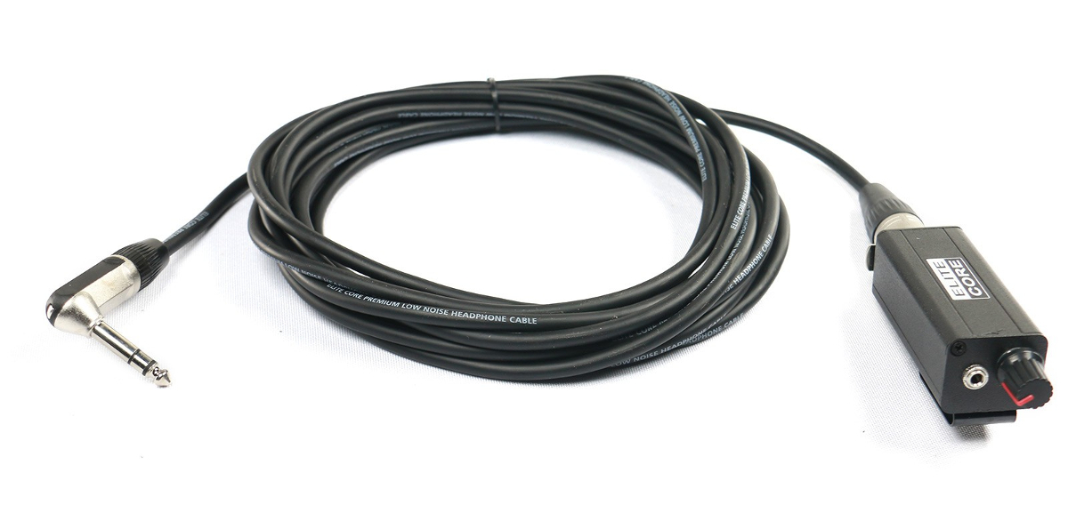 18' Pro Headphone Extension Cable With Remote Volume Control Beltpack