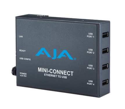 Control AJA Mini-Converters Via Ethernet, 4-Port USB Converter