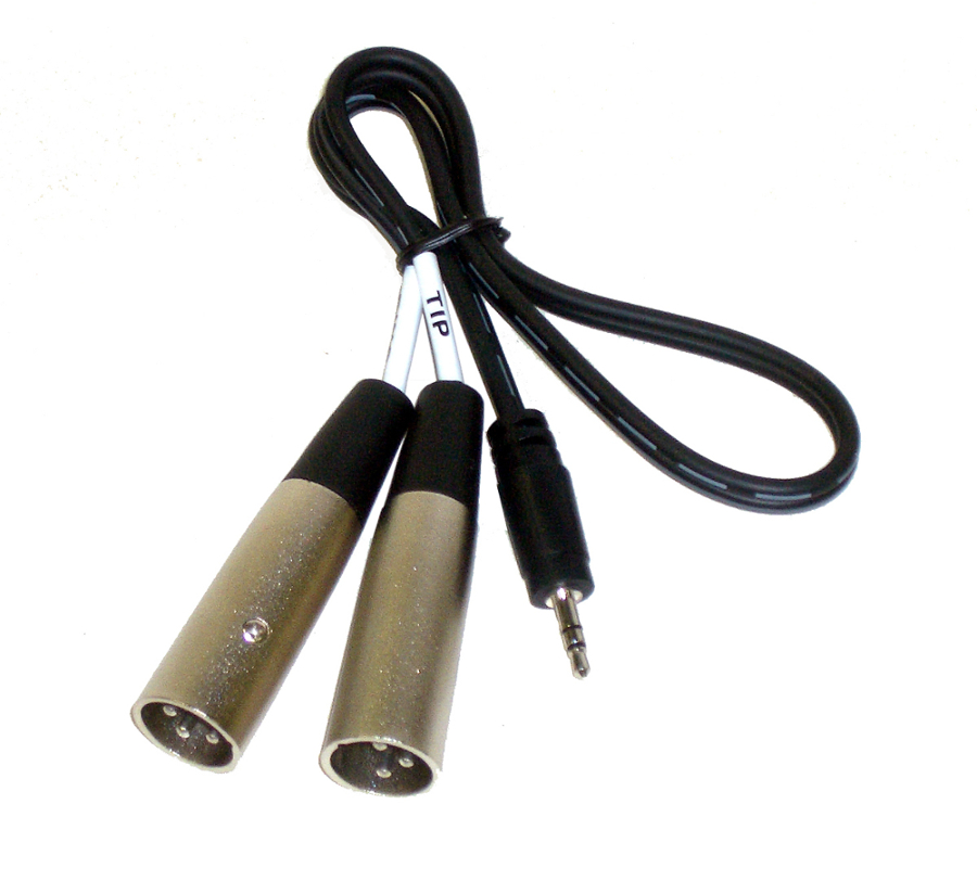 Male 3.5mm Stereo To Dual Male 3-Pin XLR Cable