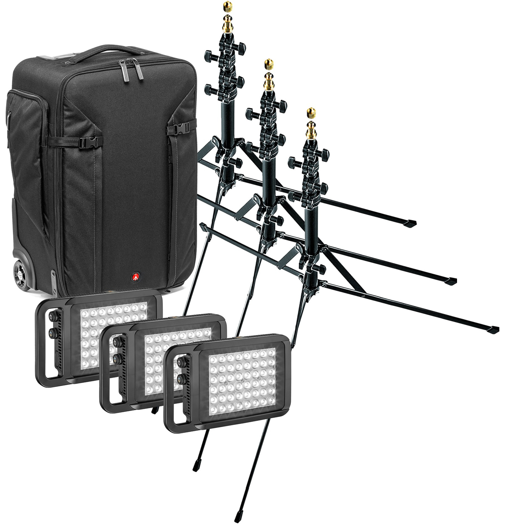 Lykos Travel Lighting Kit Bundle with Bicolor LED Panels, Stands, Bag