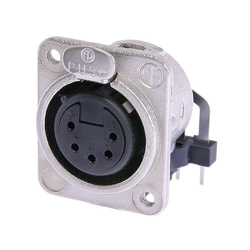 5 Pin Female XLR Panel Mount Connector, Nickel