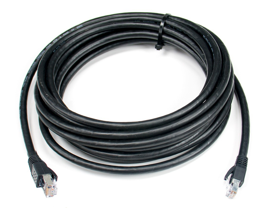 15 ft Shielded Tactical CAT6 Cable with Booted RJ45 Connectors