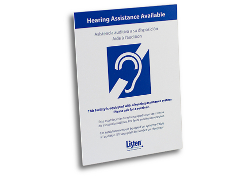 Multi-Lingual Assistive Listening Notification Sign