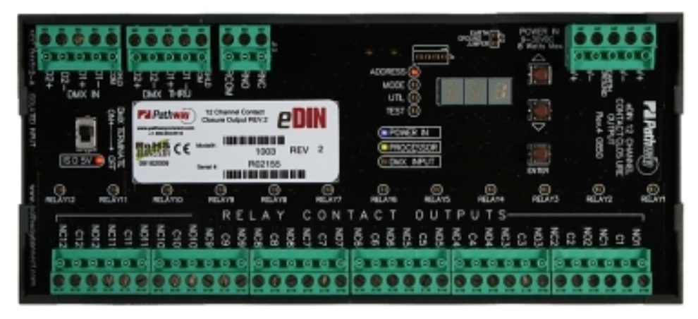 12 channel eDIN Mount Contact Closure Interface