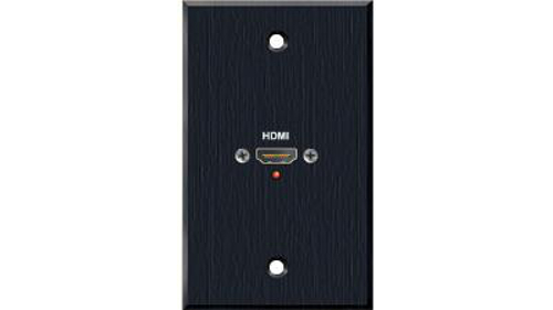 Precision Manufactured Single Gang HDMI Female Pass Through Wall Plate in Black