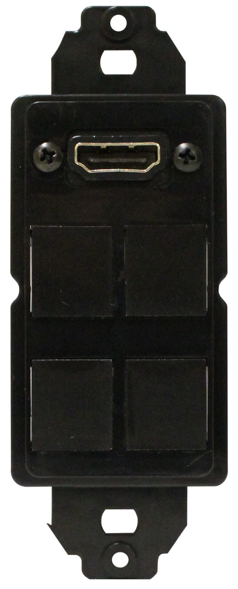 Panel Mount HDMI + 4-Port Snap-In Wall Plate