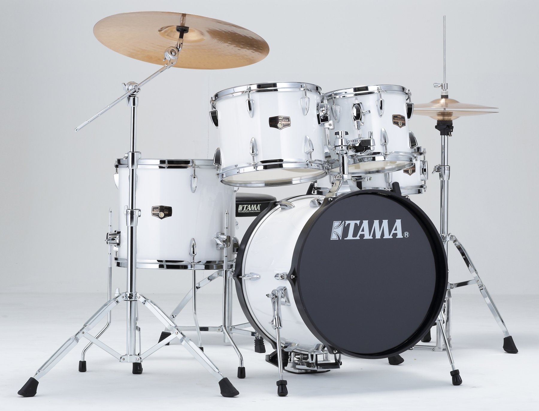 Imperialstar 5-piece Drumset with Meinl Cymbals & 18" Bass Drum, Sugar White Finish