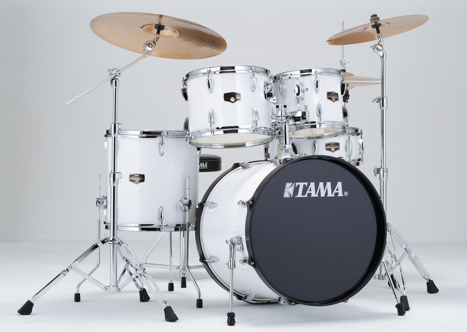 Imperialstar 5-piece Drumset with Meinl Cymbals & 20" Bass Drum, Sugar White Finish