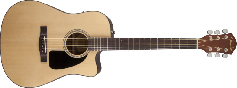 Natural Finish Acoustic/Electric Guitar with Slide Interface