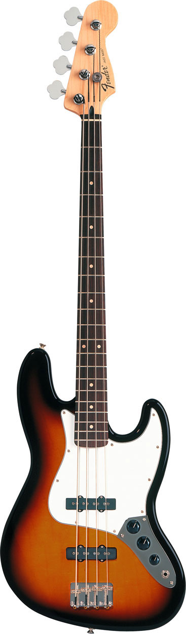 Electric Bass with Single-Coil Pickups in Brown Sunburst Finish