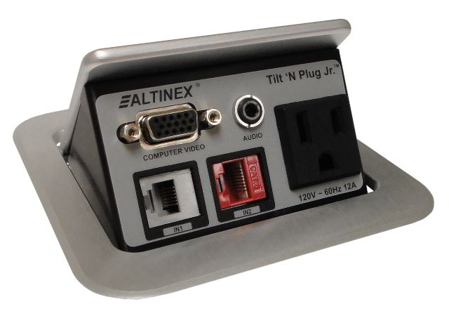 Tilt 'N Plug Jr. Tabletop Interconnect Box in Silver