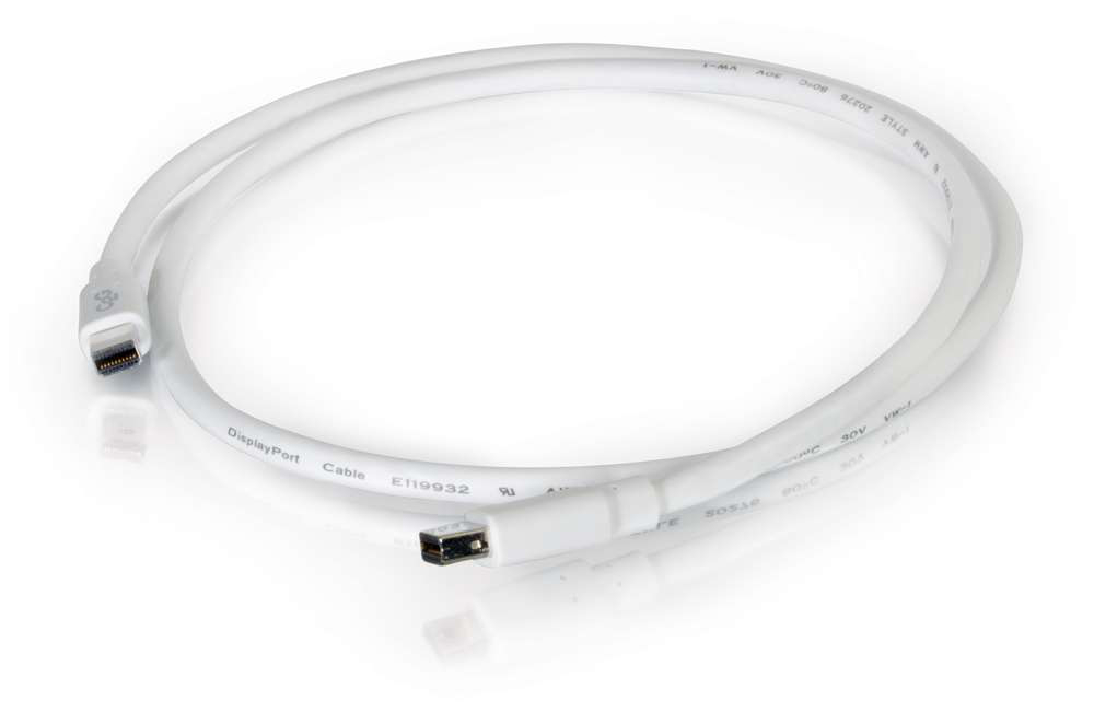 Mini DisplayPort Male to Mini DisplayPort Male, White