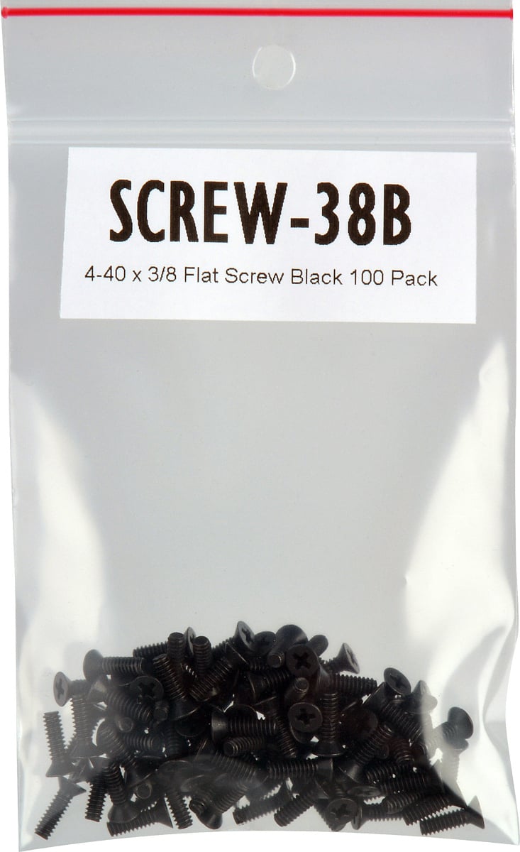 4-40 x 3/8 Flat Head (Countersunk) Screws - 100 Pack