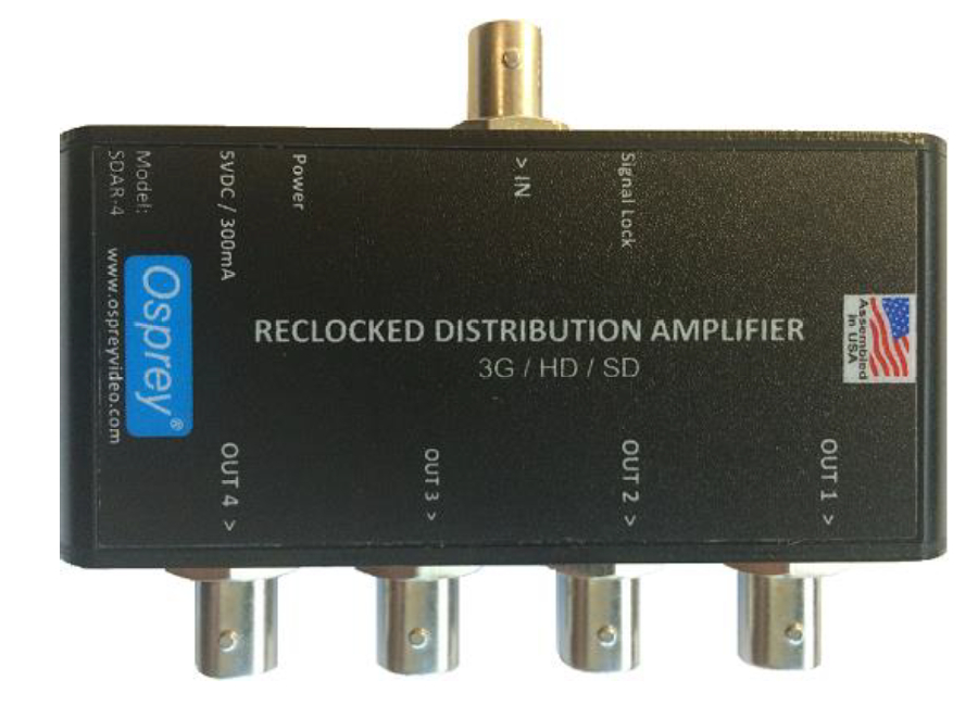 1:4 Equalized & Reclocked 3G Distribution Amplifier