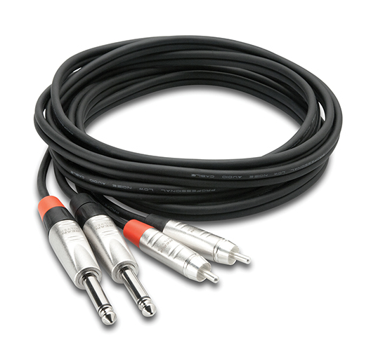 Pro Stereo Interconnect, Dual REAN 1/4 in TS to RCA, 15 ft
