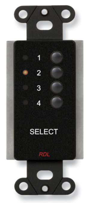 4 Channel Remote Control for RACK-UP 4x1 Audio or Video Switchers, Black