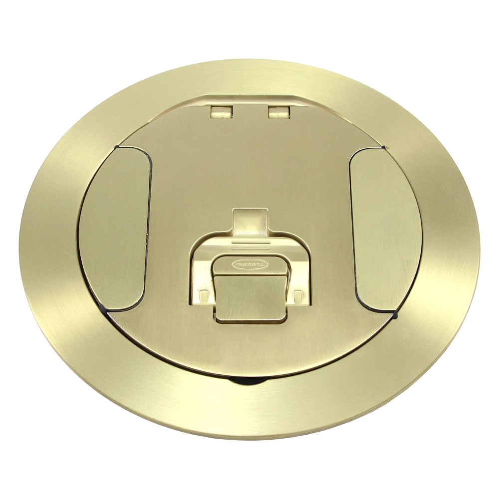 6" Poke-Thru Floor Box with Brushed Brass Cover
