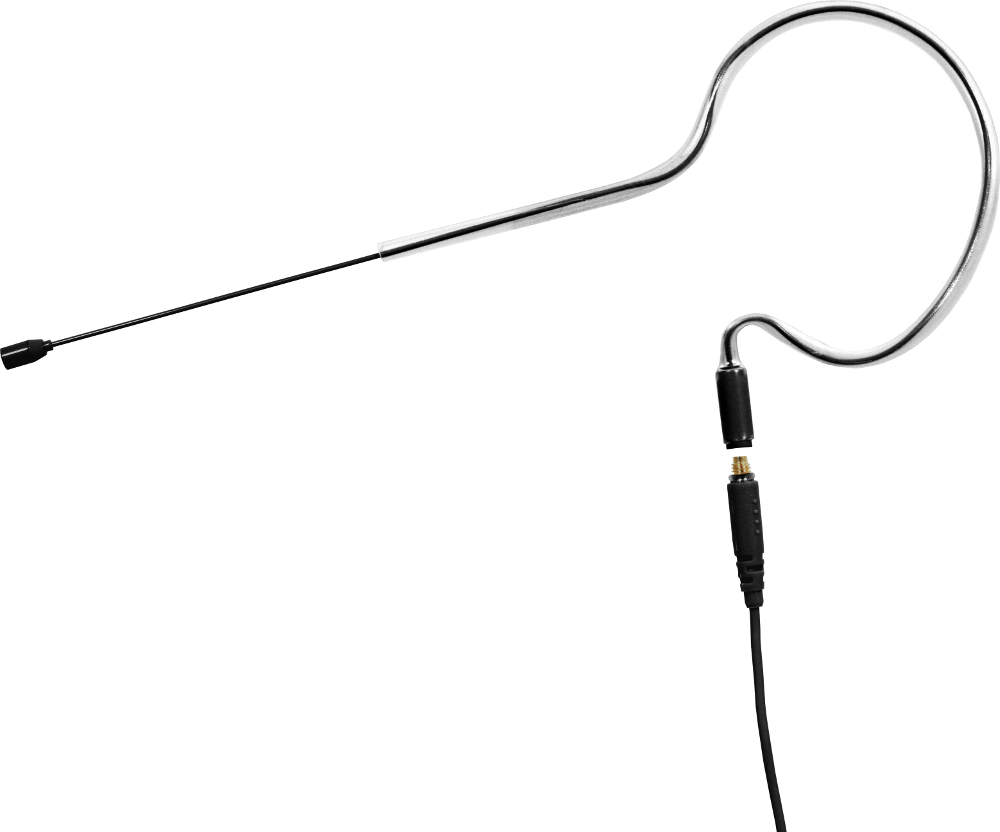 Single Ear Headset Omnidirectional Microphone, Black, with Four Cables