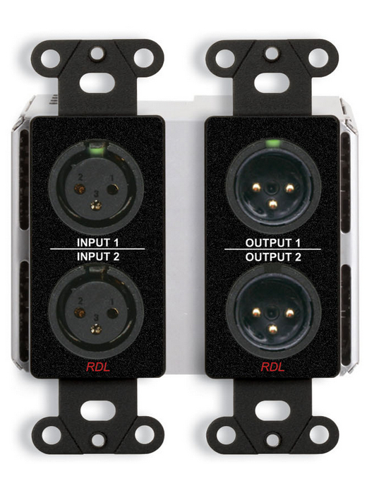 Wall-Mounted Bi-Directional Mic/Line Dante Interface 2 x 2