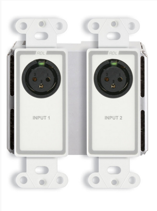 Wall-Mounted Bi-Directional Mic/Line Dante Interface 2 x 2