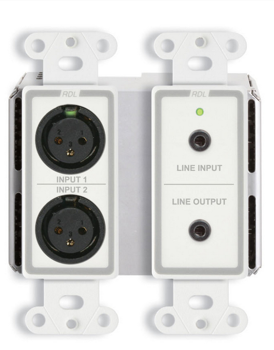 wall-Mounted Bi-Directional Mic/Line Dante Interface 4 x 4