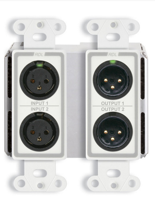 Wall-Mounted Bi-Directional Mic/Line Dante Interface 2 x 2