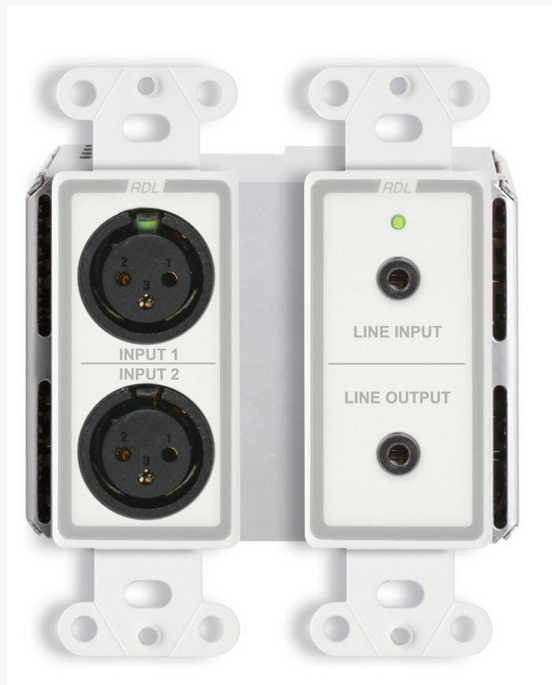 Wall-Mounted Bi-Directional Mic/Line Dante Interface 4 x 4
