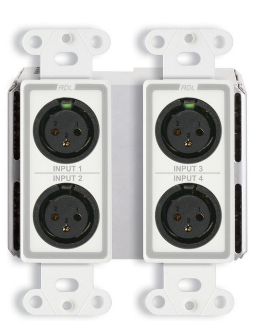 Wall-Mounted Bi-Directional Mic/Line Dante Interface 4 x 2