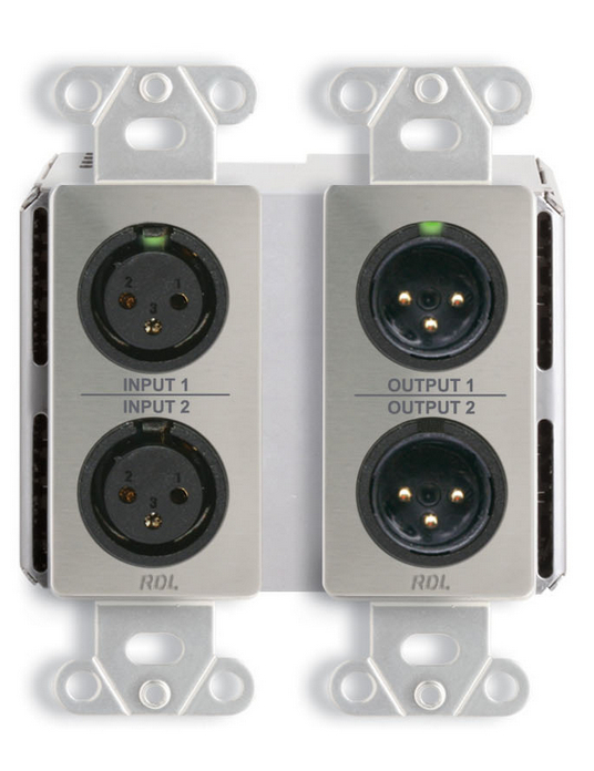 Wall-Mounted Bi-Directional Mic/Line Dante Interface 2 x 2