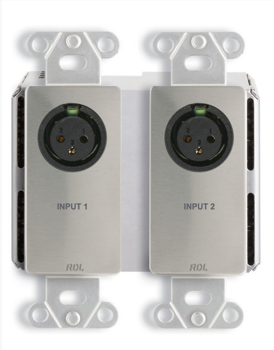Wall-Mounted Bi-Directional Mic/Line Dante Interface 2 x 2