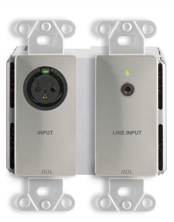 Wall-Mounted Bi-Directional Mic/Line Dante Interface 2 x 2