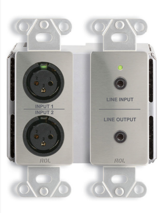 Wall-Mounted Bi-Directional Mic/Line Dante Interface 4 x 4