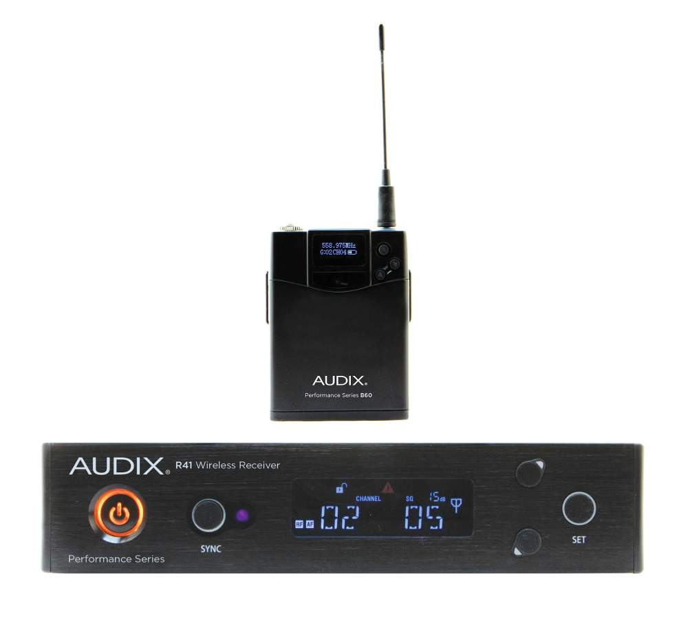 R41 Diversity Receiver with B60 Bodypack Transmitter, No Microphone