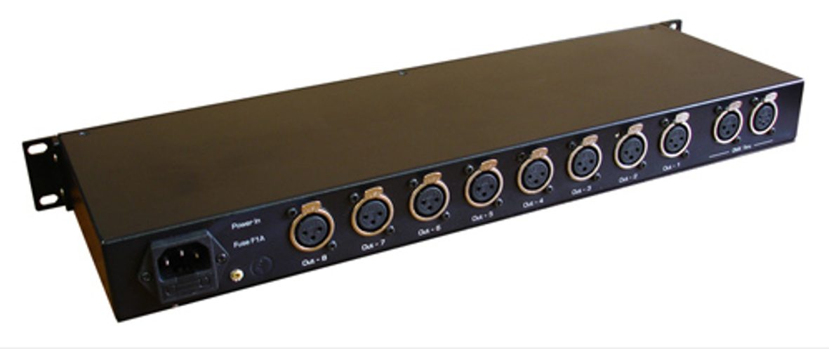 19" Rackmount 8-Way DMX-512 Distributor