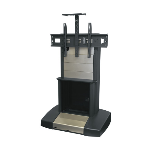 Video Cart with 12RU Rack, for 42"-80" Displays