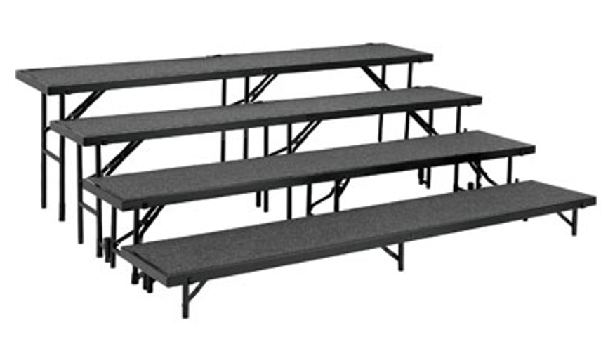 Riser, 4 Level Tapered & Carpeted, Includes: RT8C, RT16C, RT24C, RT32
