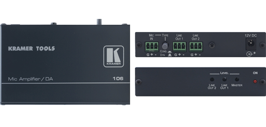 1:2 Microphone to Line Distribution Amplifier