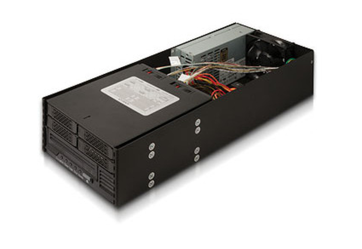 Powered Mobile Rack Mounting Bracket with (3) 3.5" Hot-Swap Drive Cages