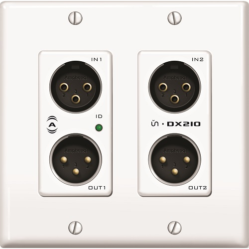 2x2 Channel 2 Gang US Wall Plate with XLR I/O, PoE, Black UDP 3rd Party Control