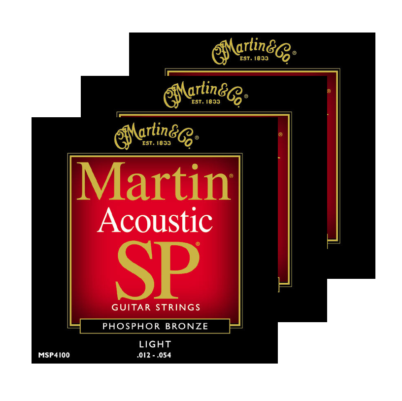 3-Pack of Light Martin SP Phosphor Bronze Acoustic Guitar Strings
