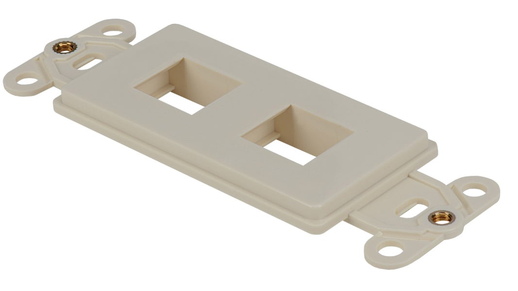 Decorator Style 2-Port Keystone Faceplate Insert, White