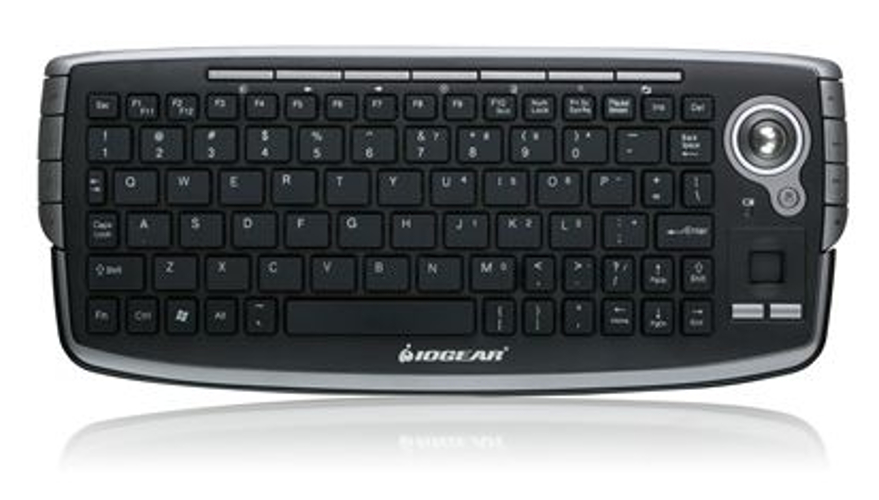 2.4GHz Wireless Compact Keyboard with Optical Trackball and Scroll Wheel