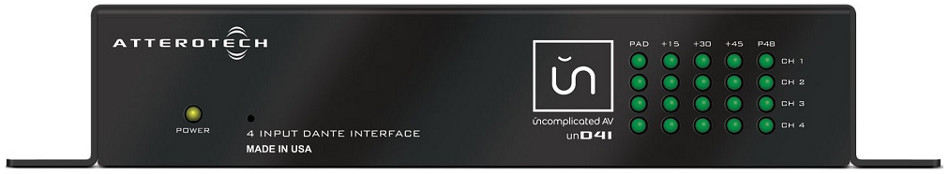 4-Channel Dante Input Interface, with UDP 3rd Party Control